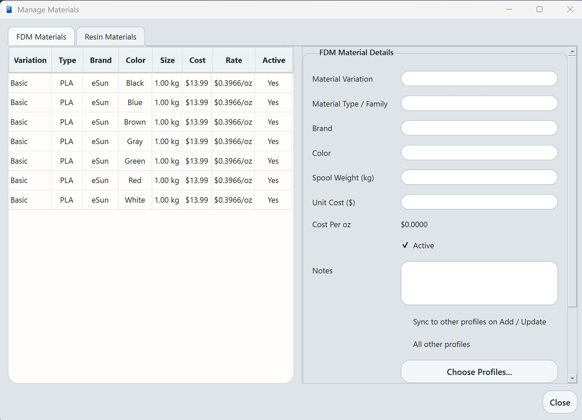 Material manager
